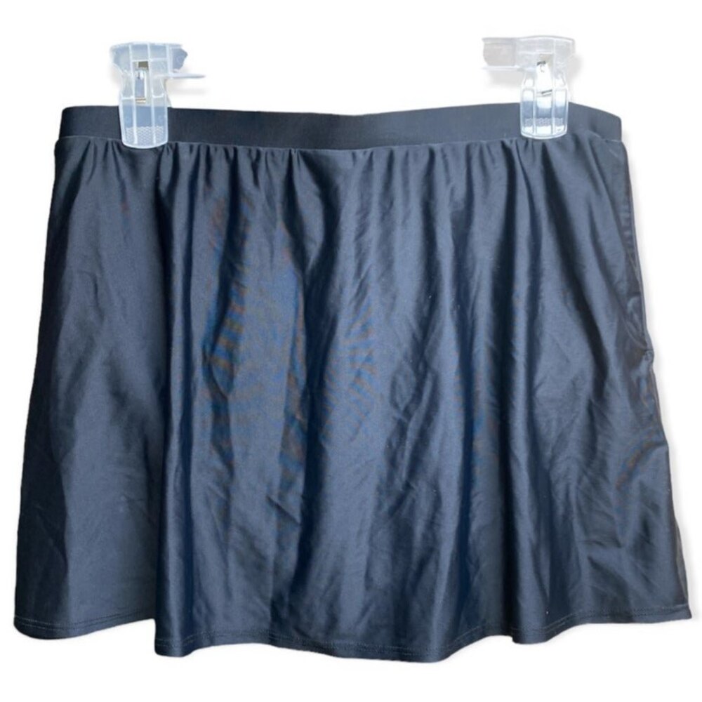 Vtg Carol Wior black swim skirt high waist Plus size 18W _ EUC